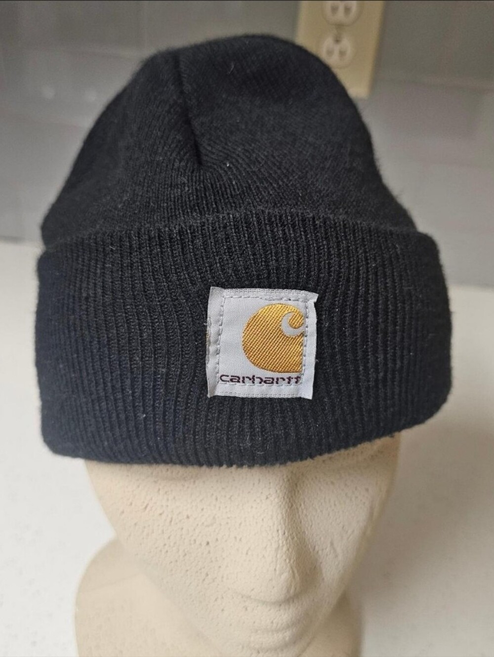 Carhartt Black Rib Knit Cuffed Beanie